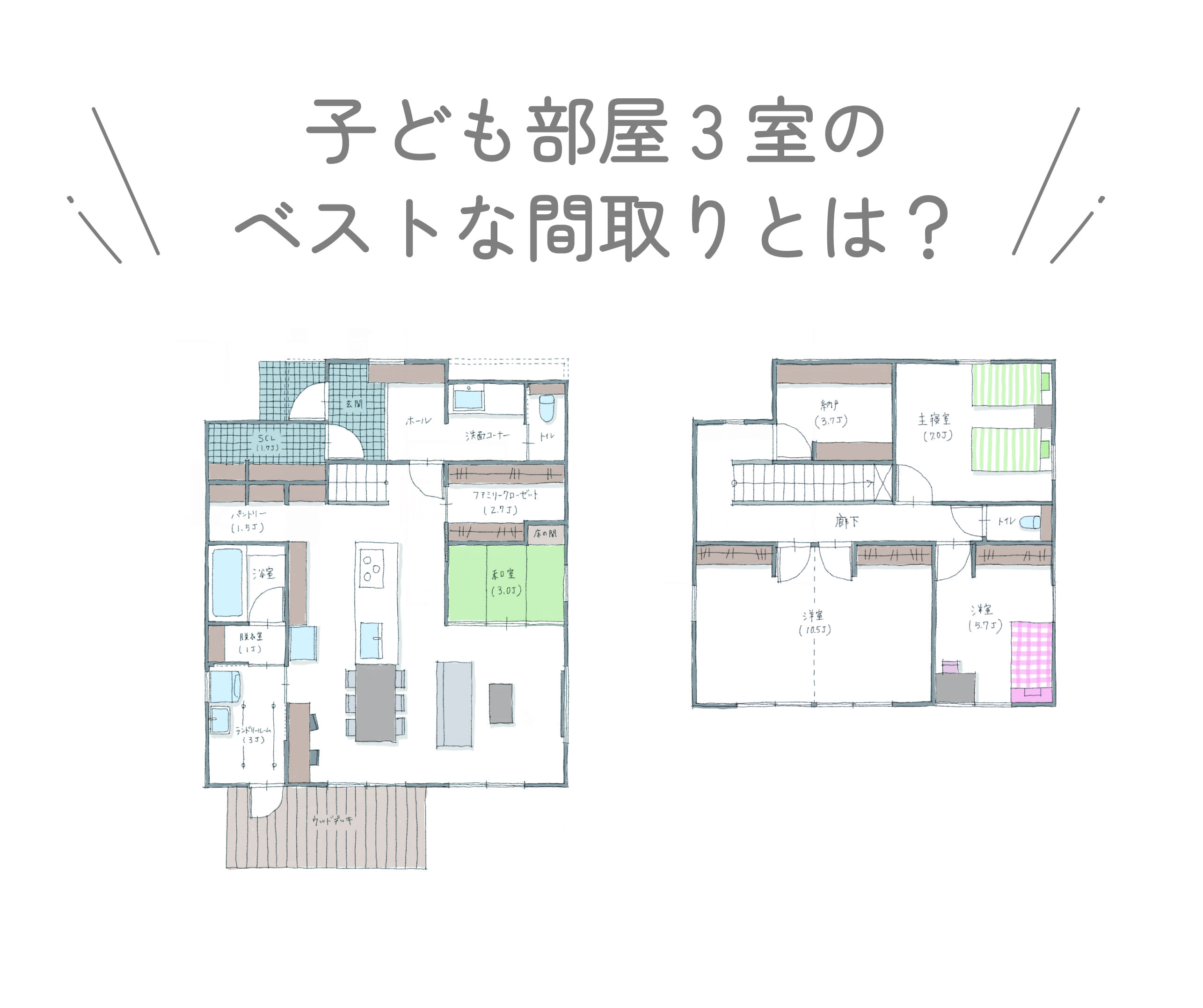 子ども部屋3室のベストな間取りとは？ 画像